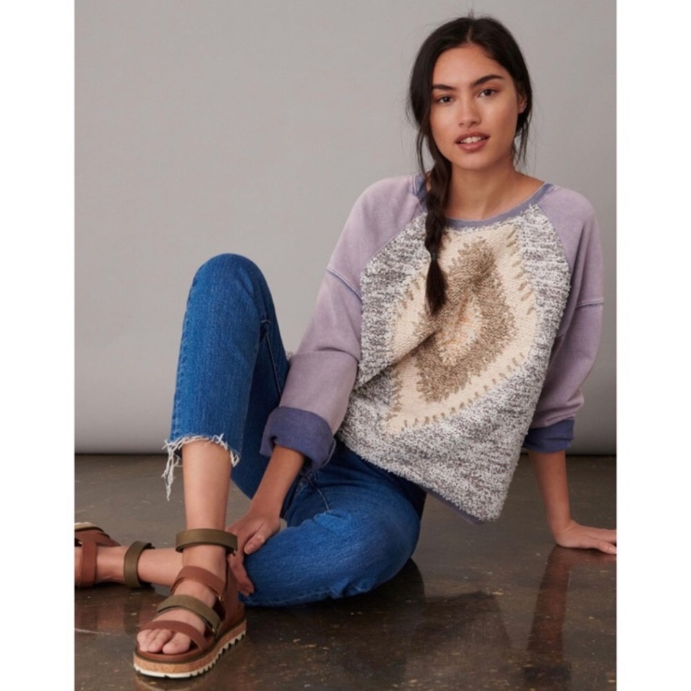 Aztec lilac Anthropologie textured front sweatshirt. Size XS.